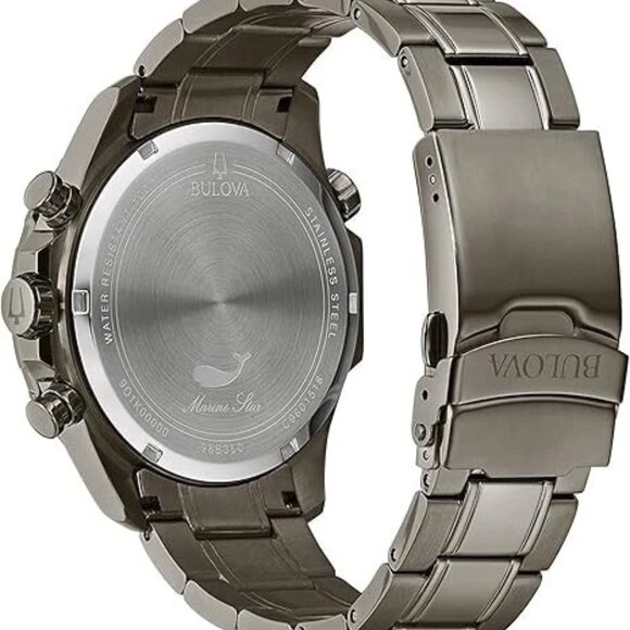 Bulova Men's Marine Star Chronograph Calendar Quartz Gray Watch 43 MM 98B350 - Picture 3 of 4
